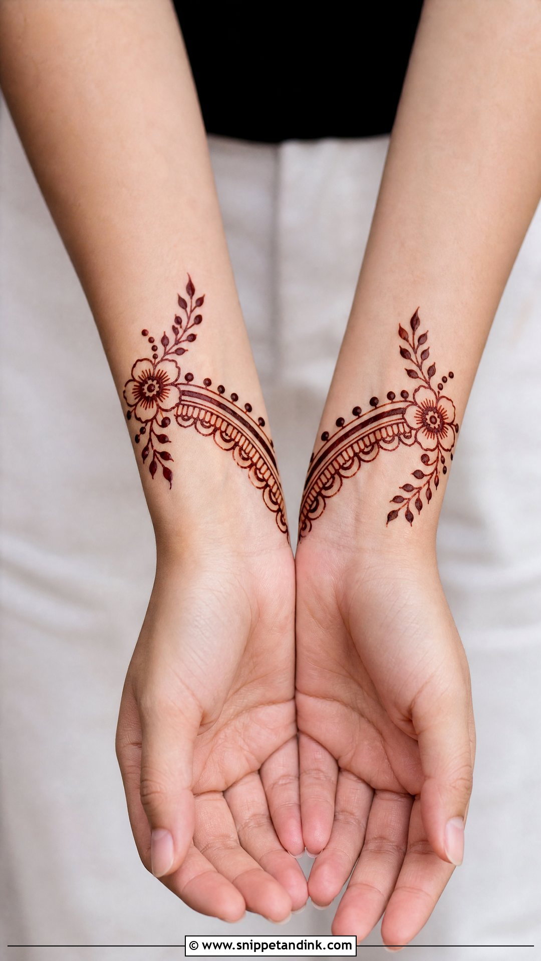 Easy Wrist Mehndi Design For Beginners - Snippet and Ink - 30 Wrist Mehndi Designs