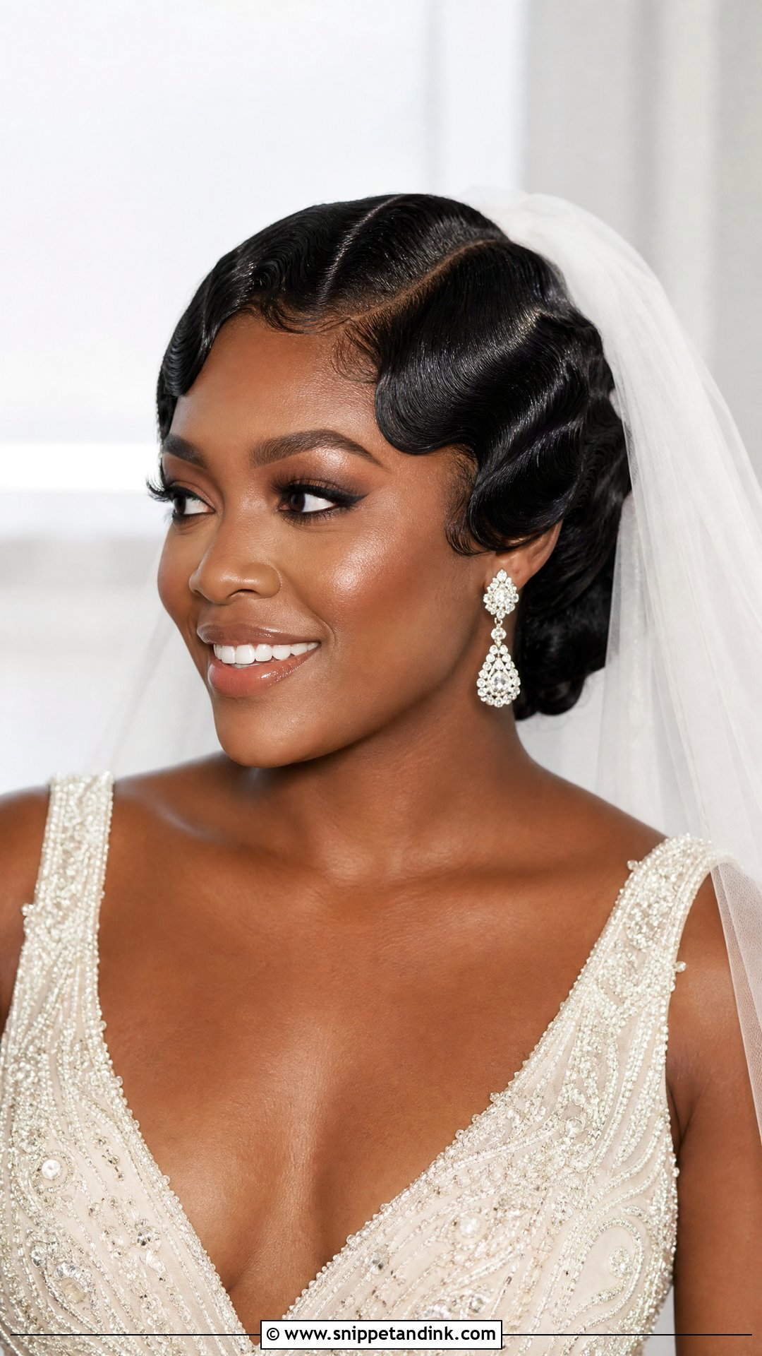 Edgy Bridal Finger Waves - Snippet and Ink - 15 Edgy Bridal Hair Ideas