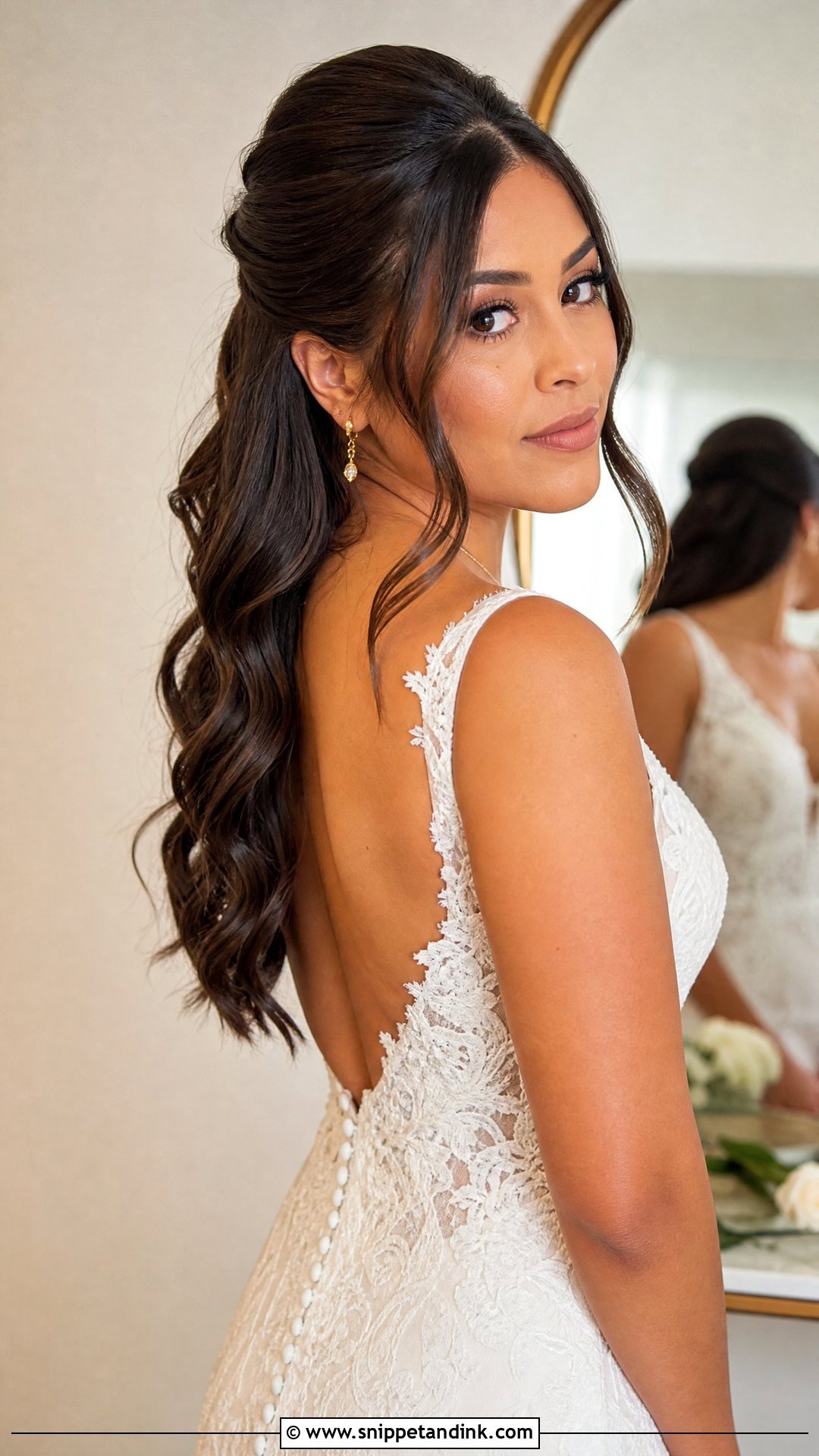 Edgy Bridal Half Up Half Down Hair - Snippet and Ink - 15 Edgy Bridal Hair Ideas
