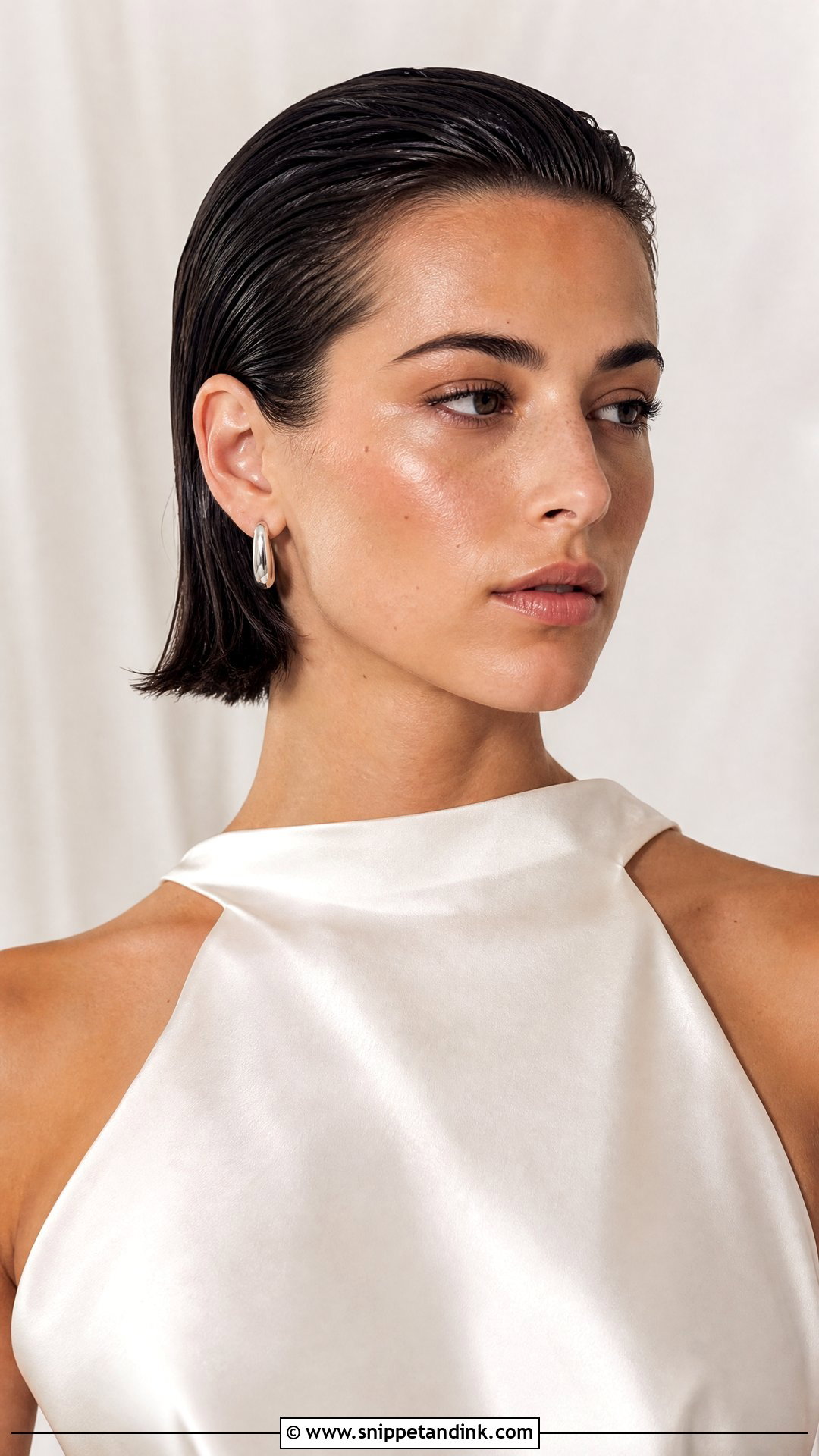 Edgy Bridal Wet Look Hair - Snippet and Ink - 15 Edgy Bridal Hair Ideas