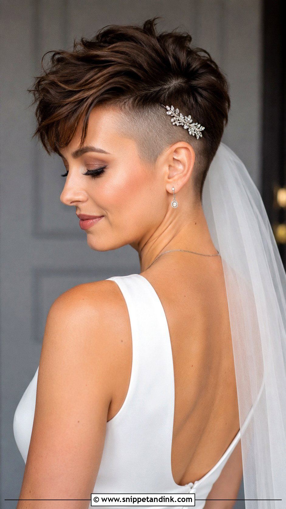 Edgy Pixie Cut With Undercut Detail - Snippet and Ink - 20 Pixie Cut Wedding Hairstyles