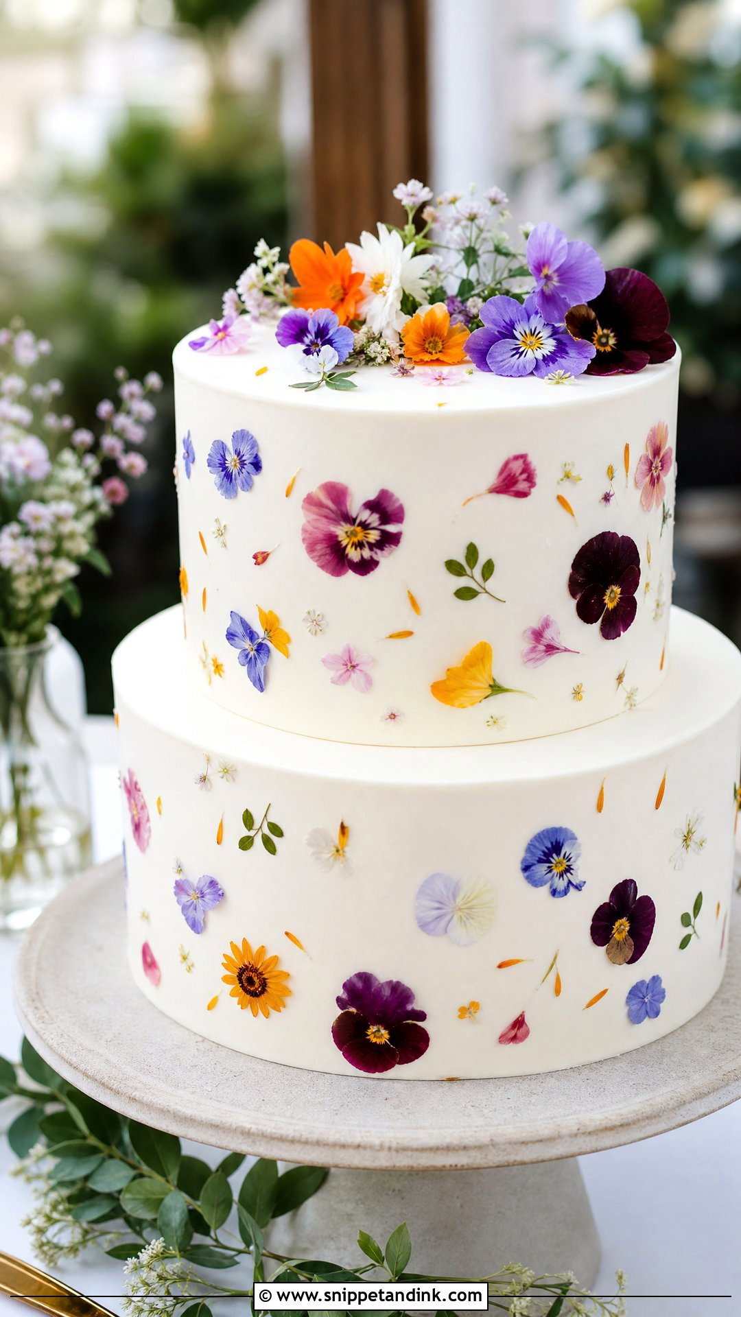Edible Flower Wedding Cake - Snippet and Ink - 25 Flower Theme Cake Ideas for Wedding