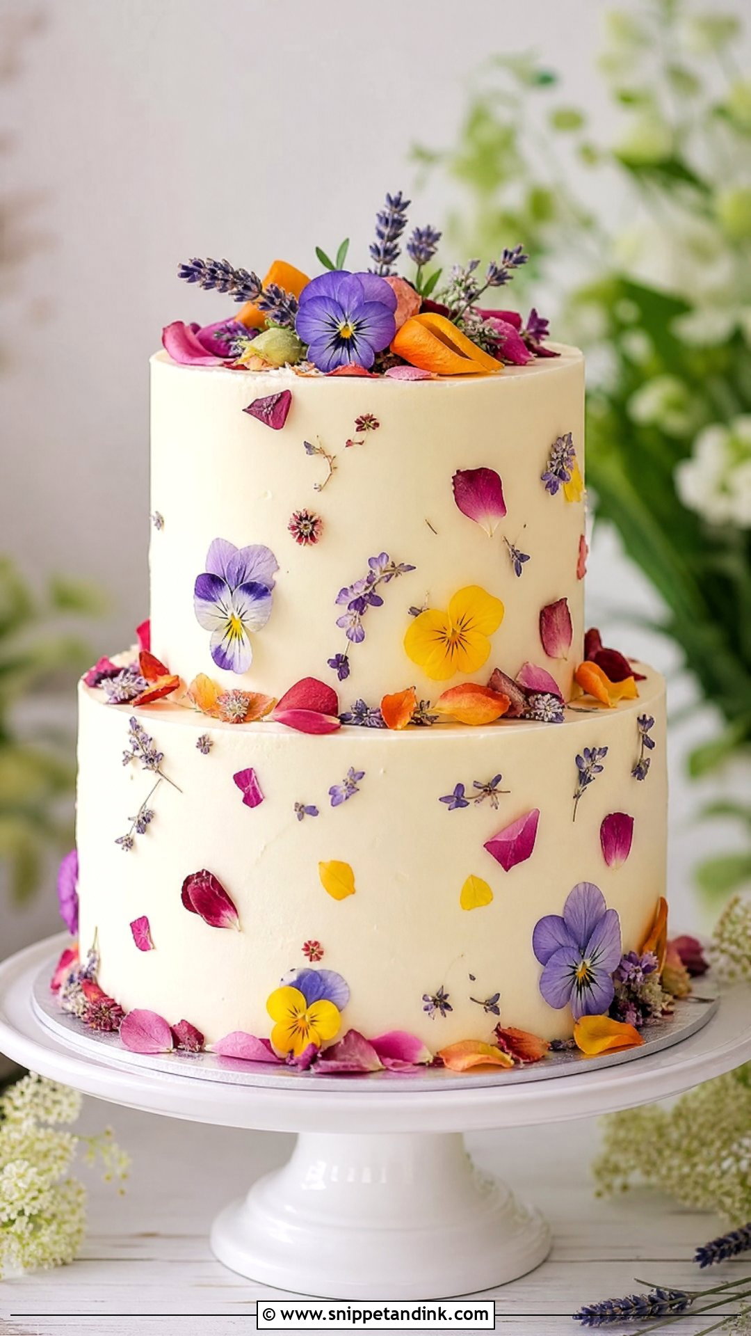 Edible Flower Wedding Cake - Snippet and Ink - 25 Flowers on Cake Ideas for Wedding