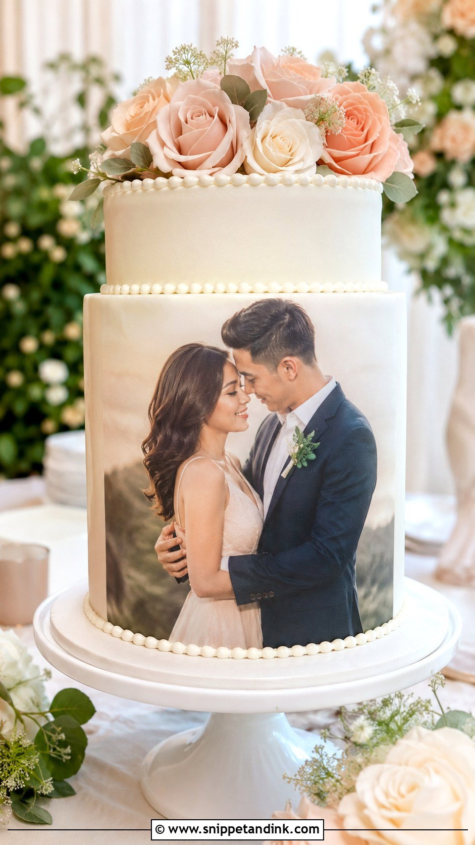 Edible Photo Wedding Cake - Snippet and Ink - 25 Wedding Cake with Photos on It