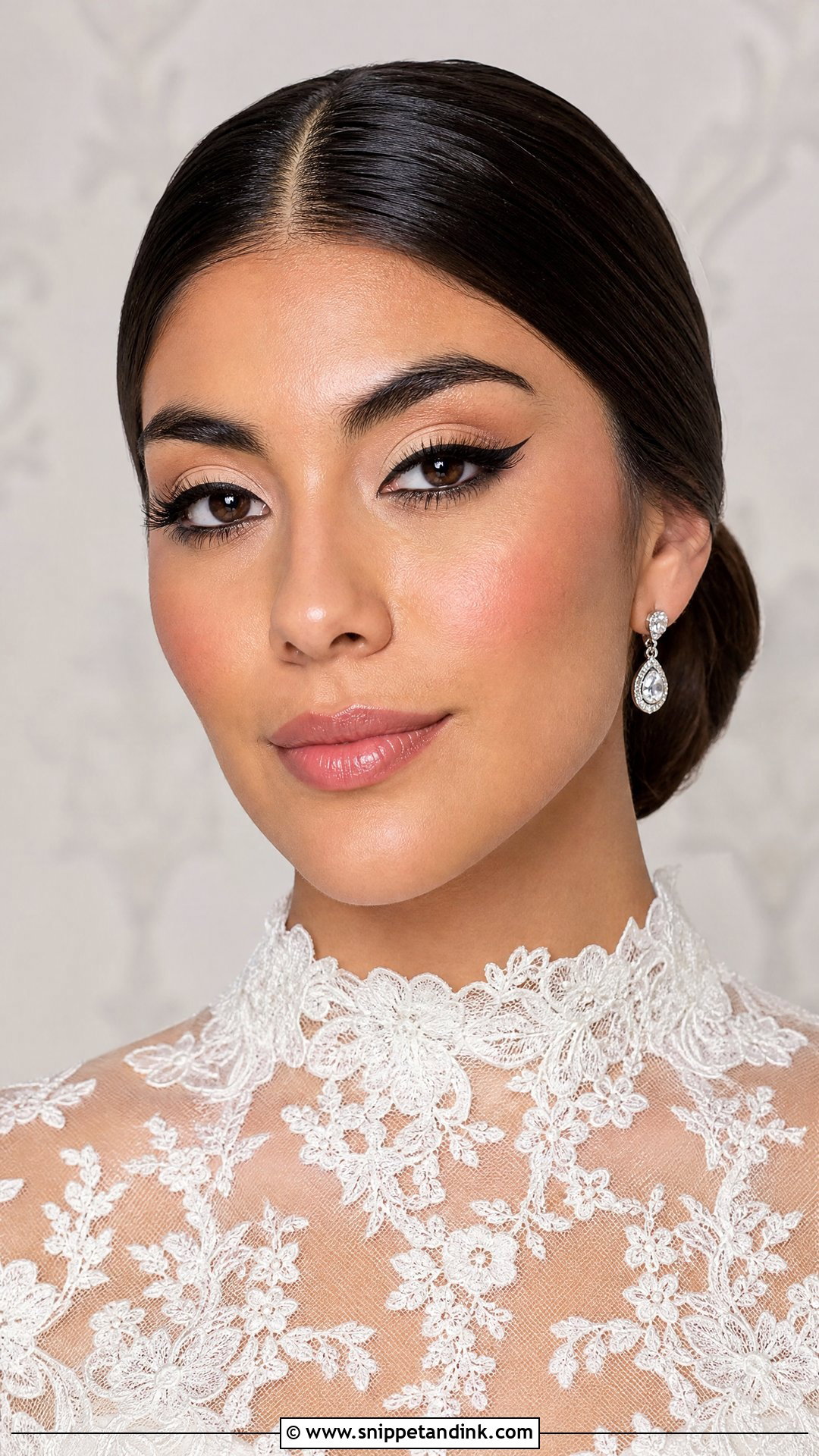Editorial Bridal Makeup With Black Winged Liner - Snippet and Ink - 20 Editorial Bridal Makeup Ideas