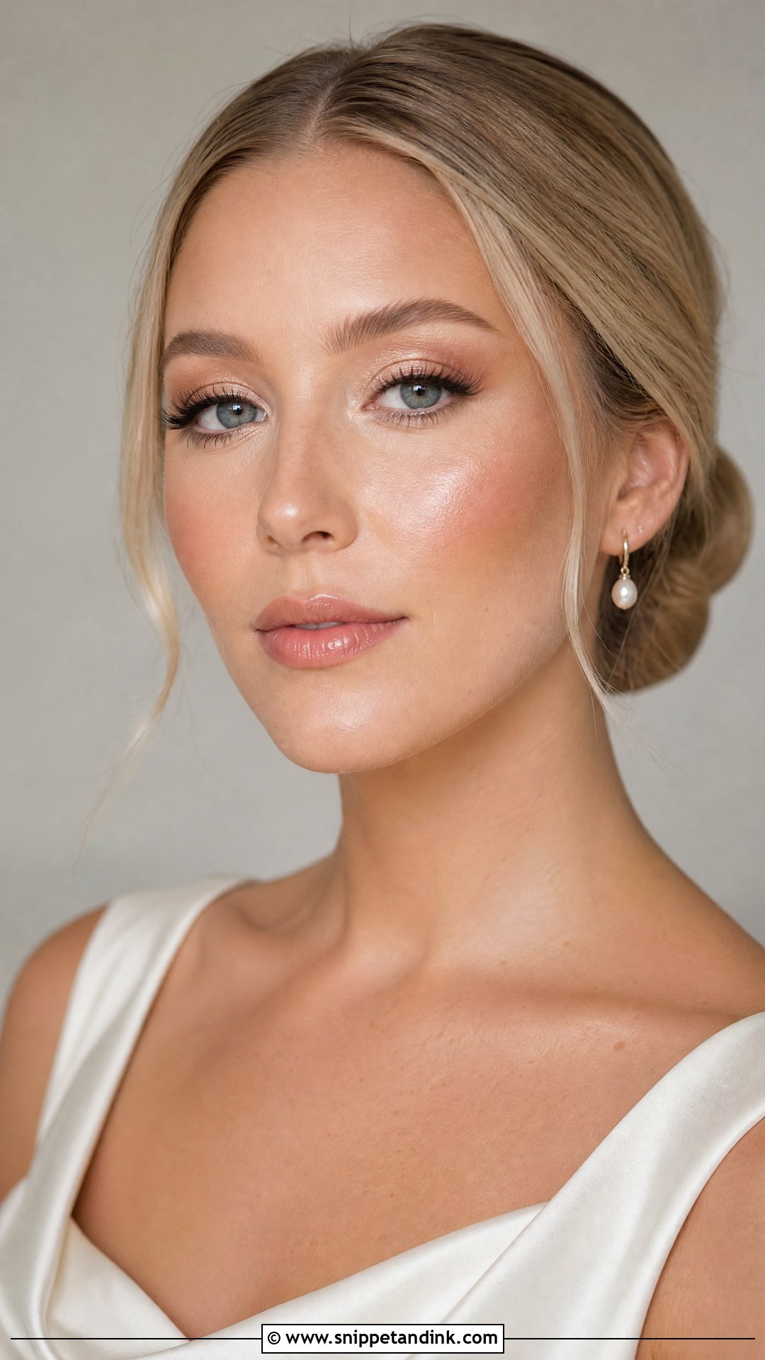 Editorial Bridal Makeup With Glossy Skin - Snippet and Ink - 20 Editorial Bridal Makeup Ideas