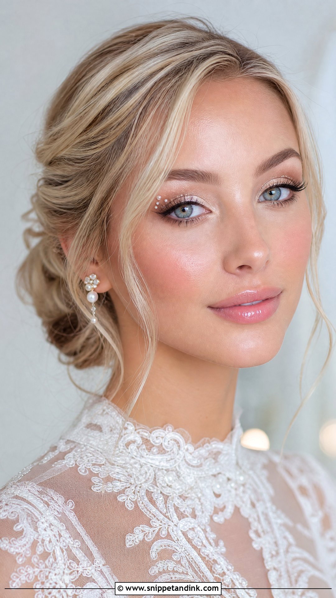 Editorial Bridal Makeup With Pearl Eyes - Snippet and Ink - 20 Editorial Bridal Makeup Ideas