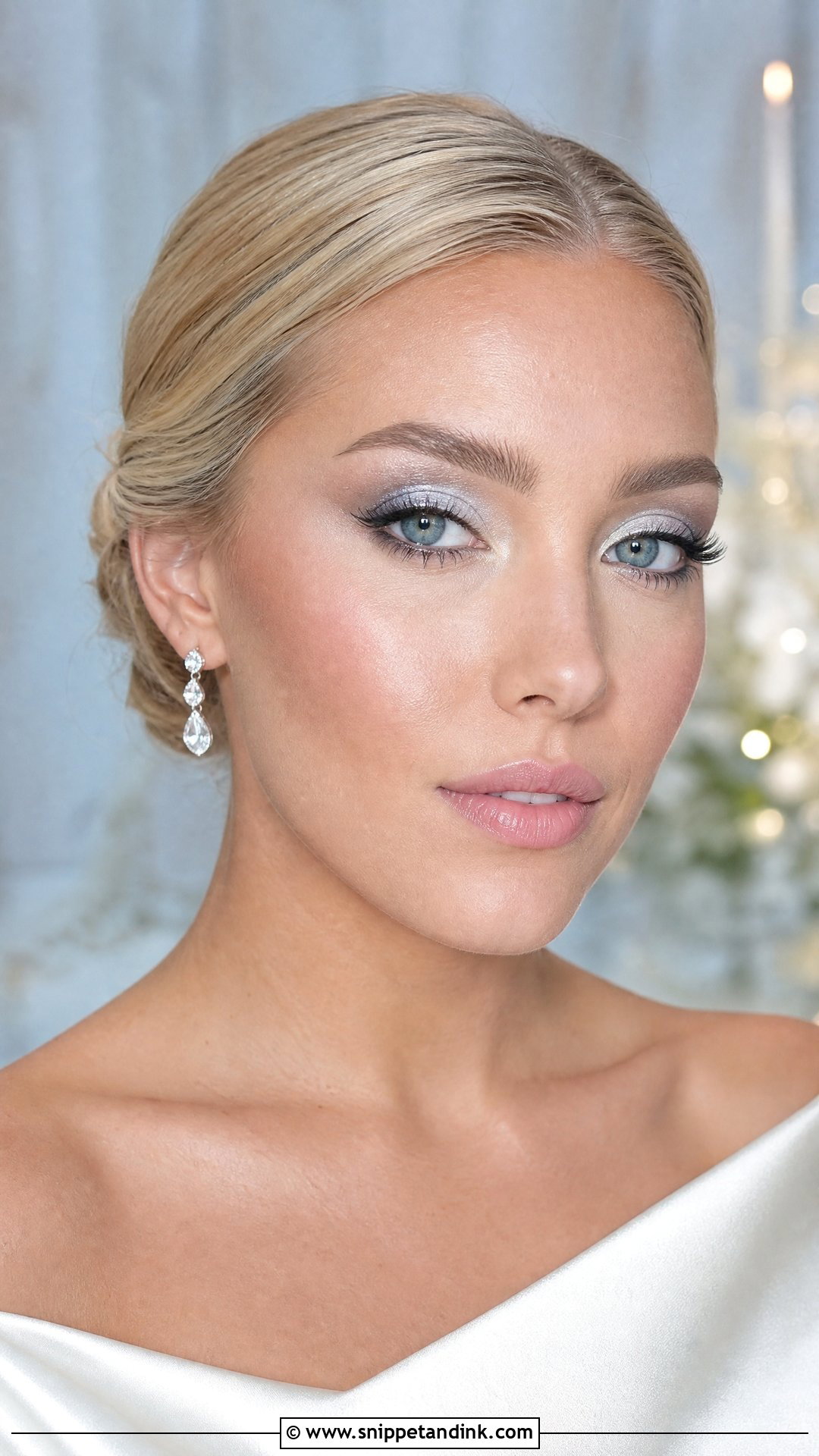 Editorial Bridal Makeup With Silver Eyeshadow - Snippet and Ink - 20 Editorial Bridal Makeup Ideas
