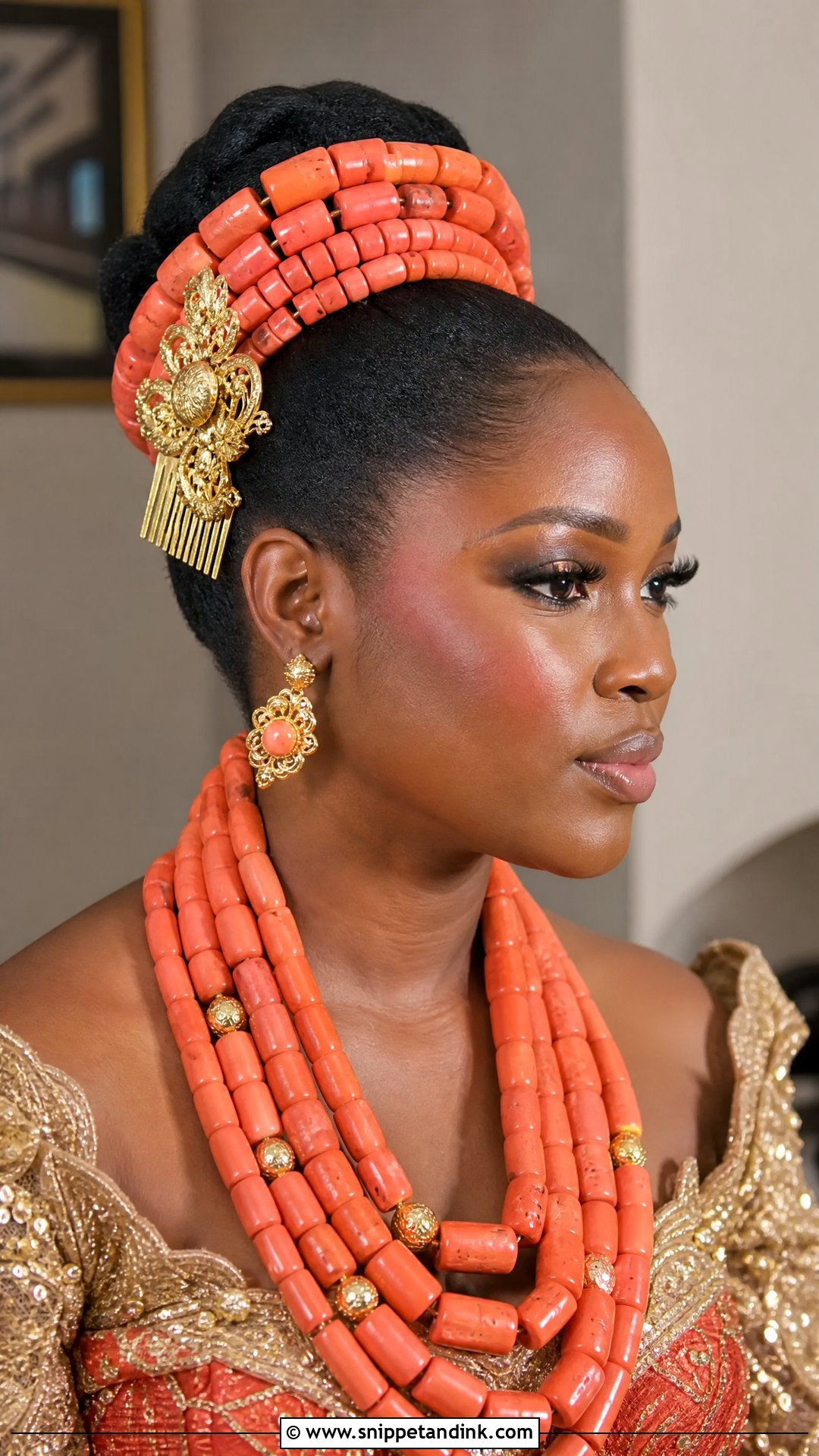 Edo Okuku With Golden Comb - Snippet and Ink - 15 Edo Bride Hairstyle Ideas