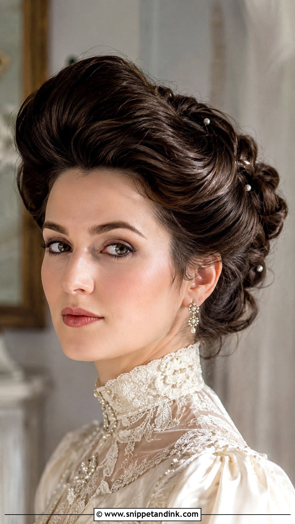 Edwardian Pompadour Updo - Snippet and Ink - 25 Vintage Bridal Hair Ideas
