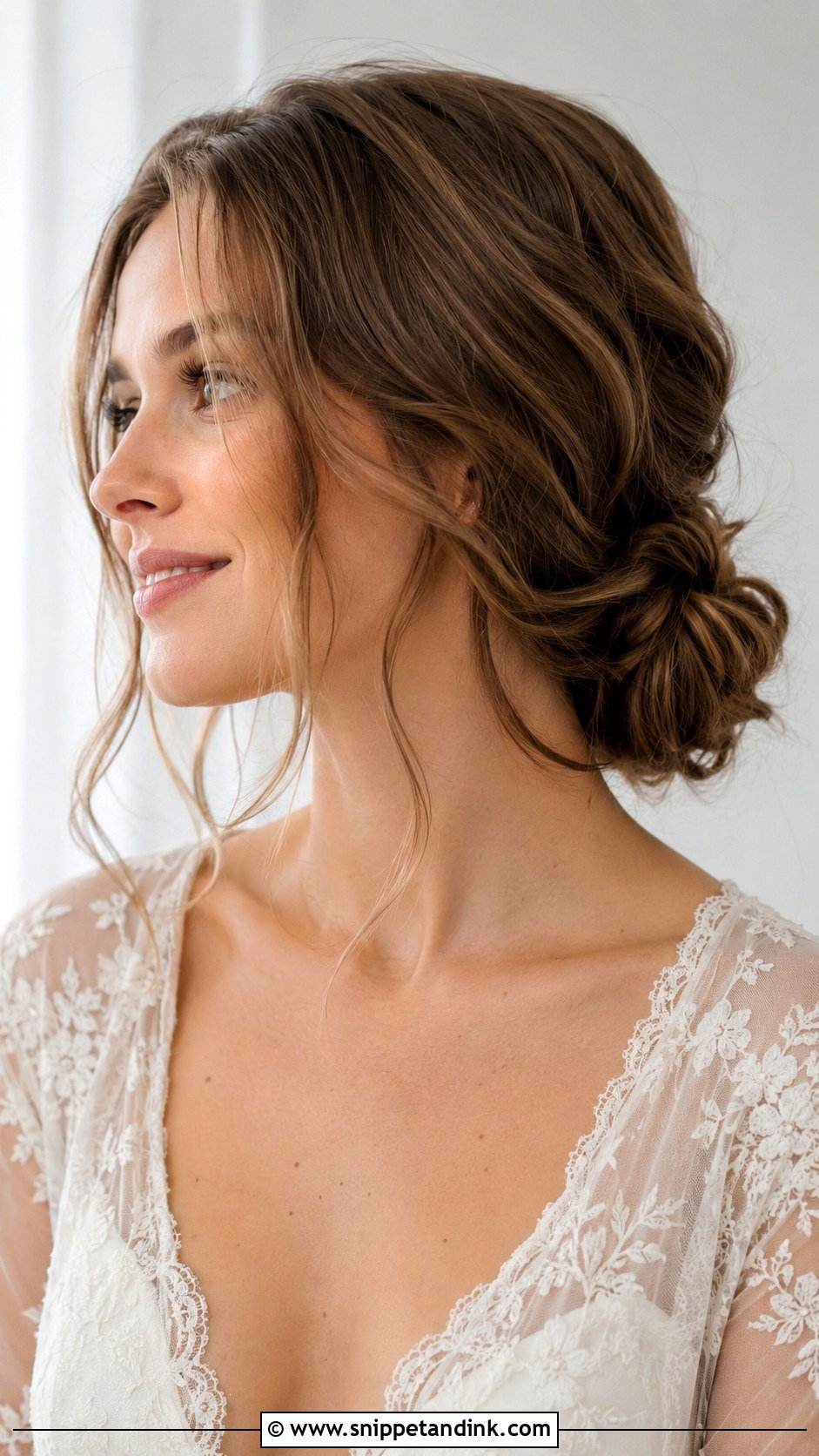 Effortless Knotted Low Updo - Snippet and Ink - 20 Textured Wedding Updo Ideas