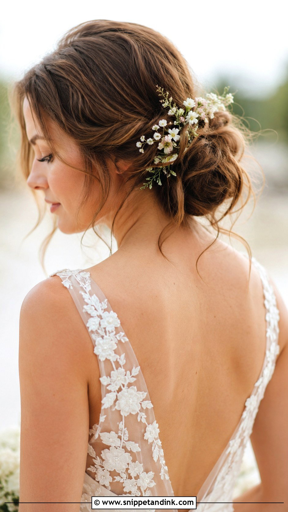 Effortless Tousled Low Updo - Snippet and Ink - 25 Whimsical Wedding Hair Ideas