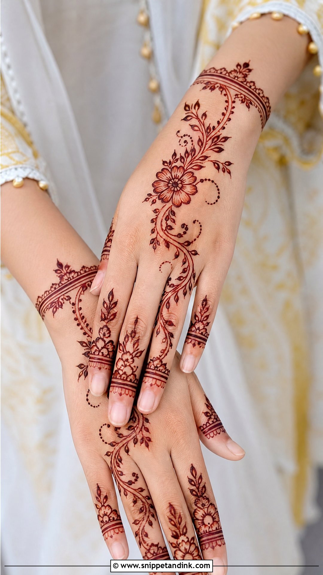 Eid Arabic Back Hand Mehndi Design - Snippet and Ink - 30 Latest Arabic Back Hand Mehndi Designs