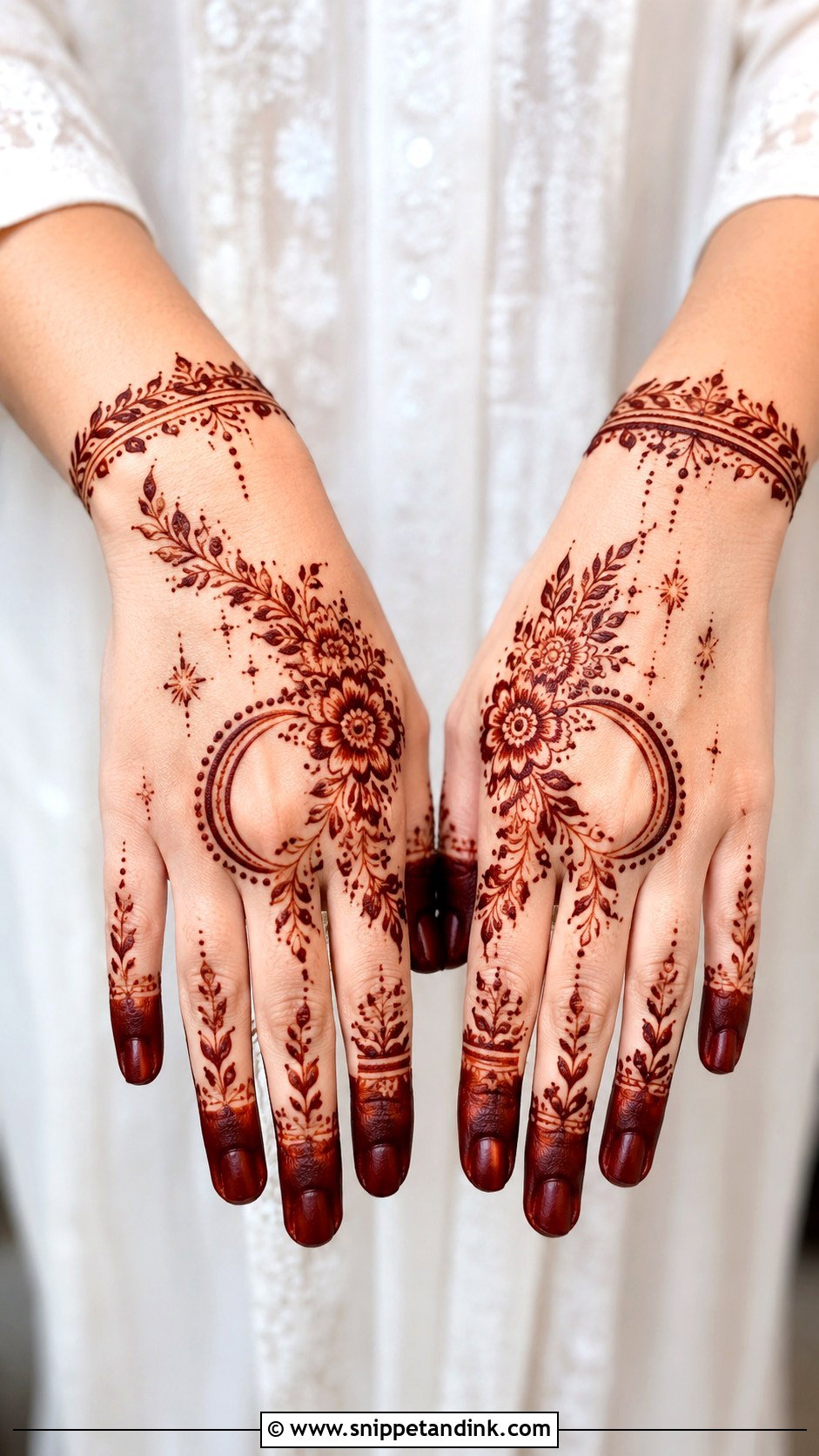 Eid Back Hand Mehndi Design - Snippet and Ink - 30 Aesthetic Back Hand Mehndi Designs