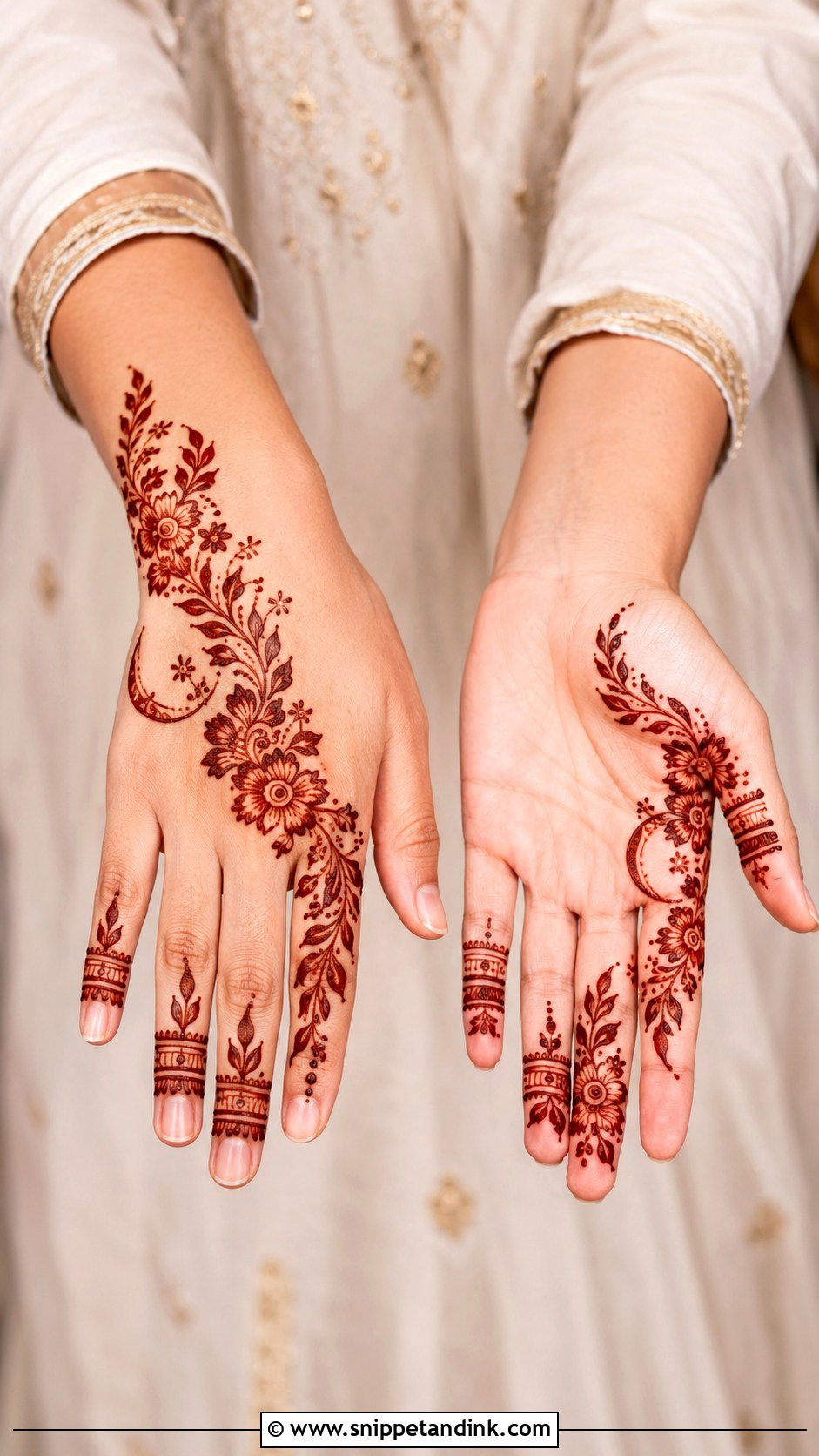 Eid Half Hand Mehndi Design - Snippet and Ink - 35 Half Hand Mehndi Design Ideas