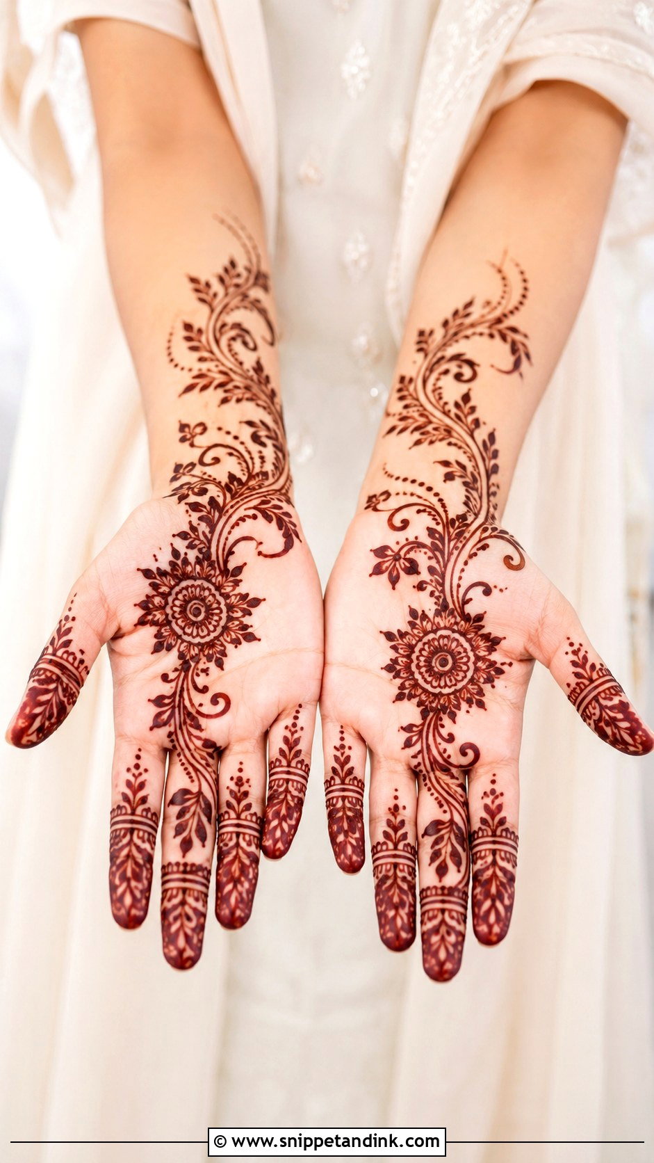 Eid Mehndi Design Front Hand - Snippet and Ink - 35 Mehndi Designs 2025
