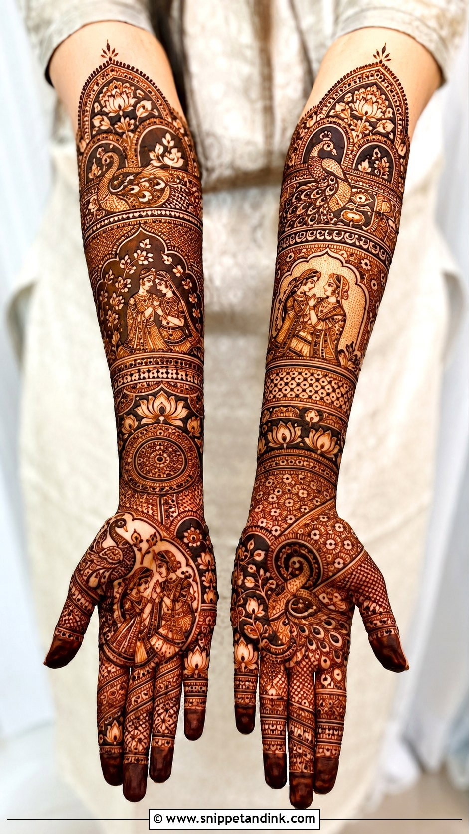 Elbow Length Bridal Mehndi Design - Snippet and Ink - 35 Latest Bridal Mehndi Designs