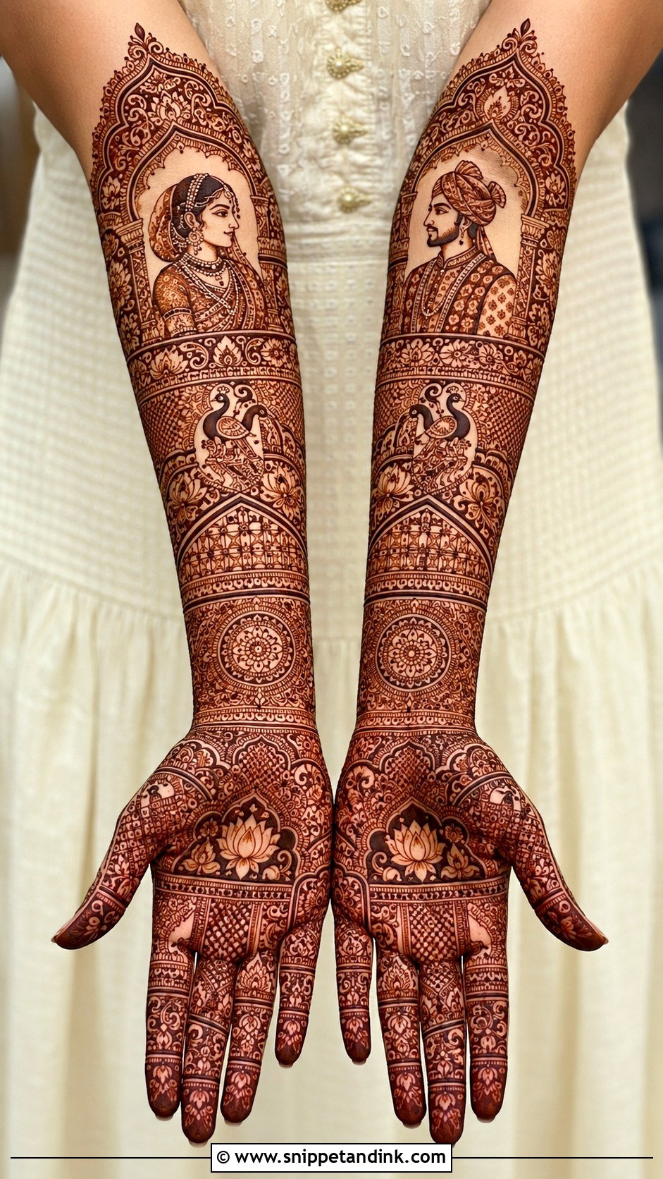 Elbow Length Dulhan Mehndi Design - Snippet and Ink - 35 Dulhan Mehndi Designs