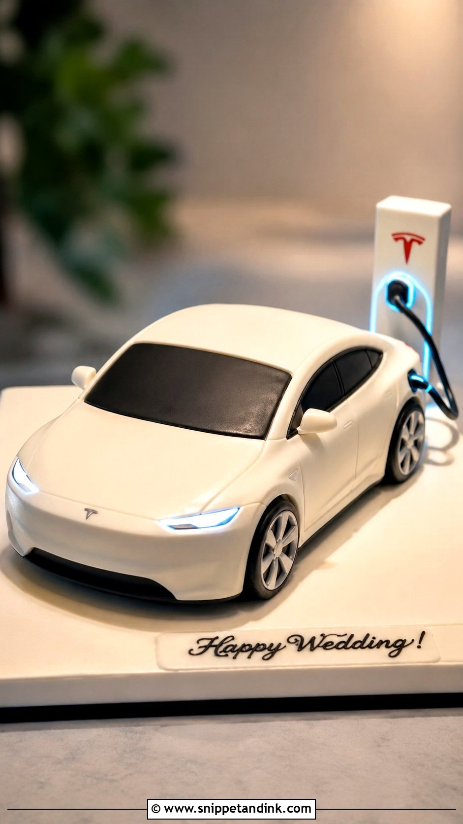 Electric Car Grooms Cake - Snippet and Ink - 20 Grooms Car Cake Ideas