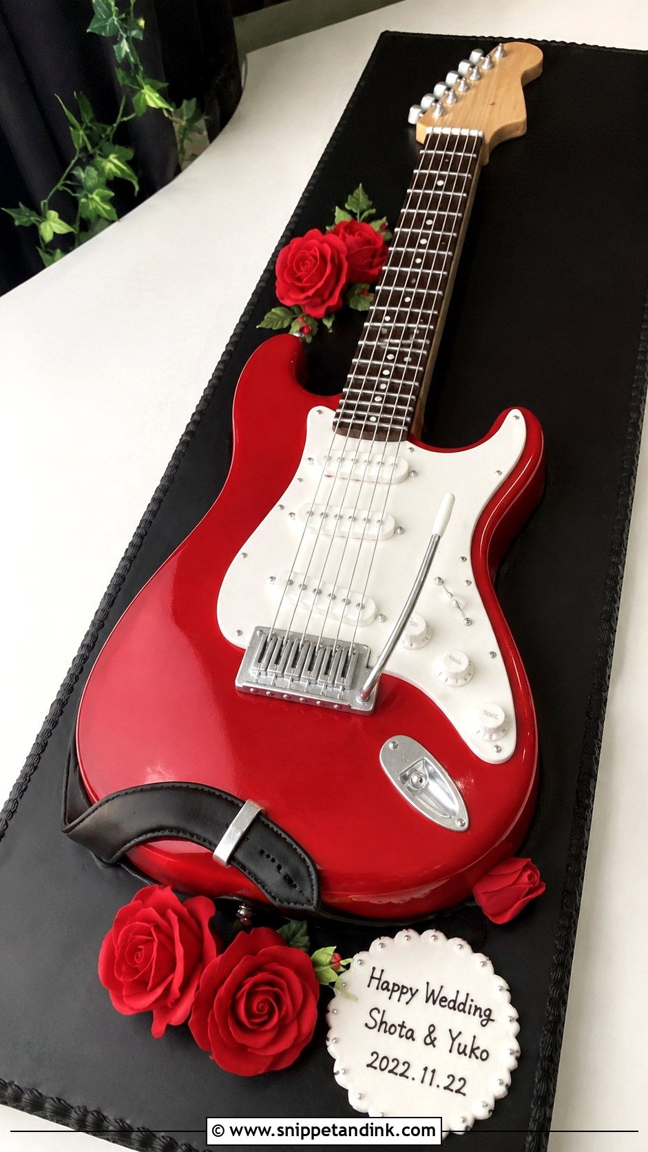 Electric Guitar Wedding Cake - Snippet and Ink - 20 Rock and Roll Wedding Cake Ideas