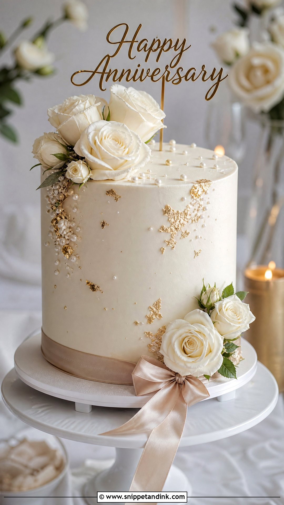 Elegant Anniversary Cake - Snippet and Ink - 35 Happy Anniversary Cakes