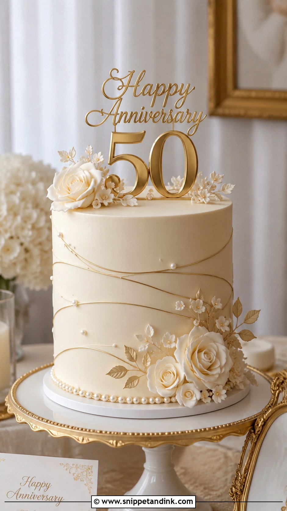 Elegant Anniversary Cake - Snippet and Ink - 20 Anniversary Cake for Grandparents