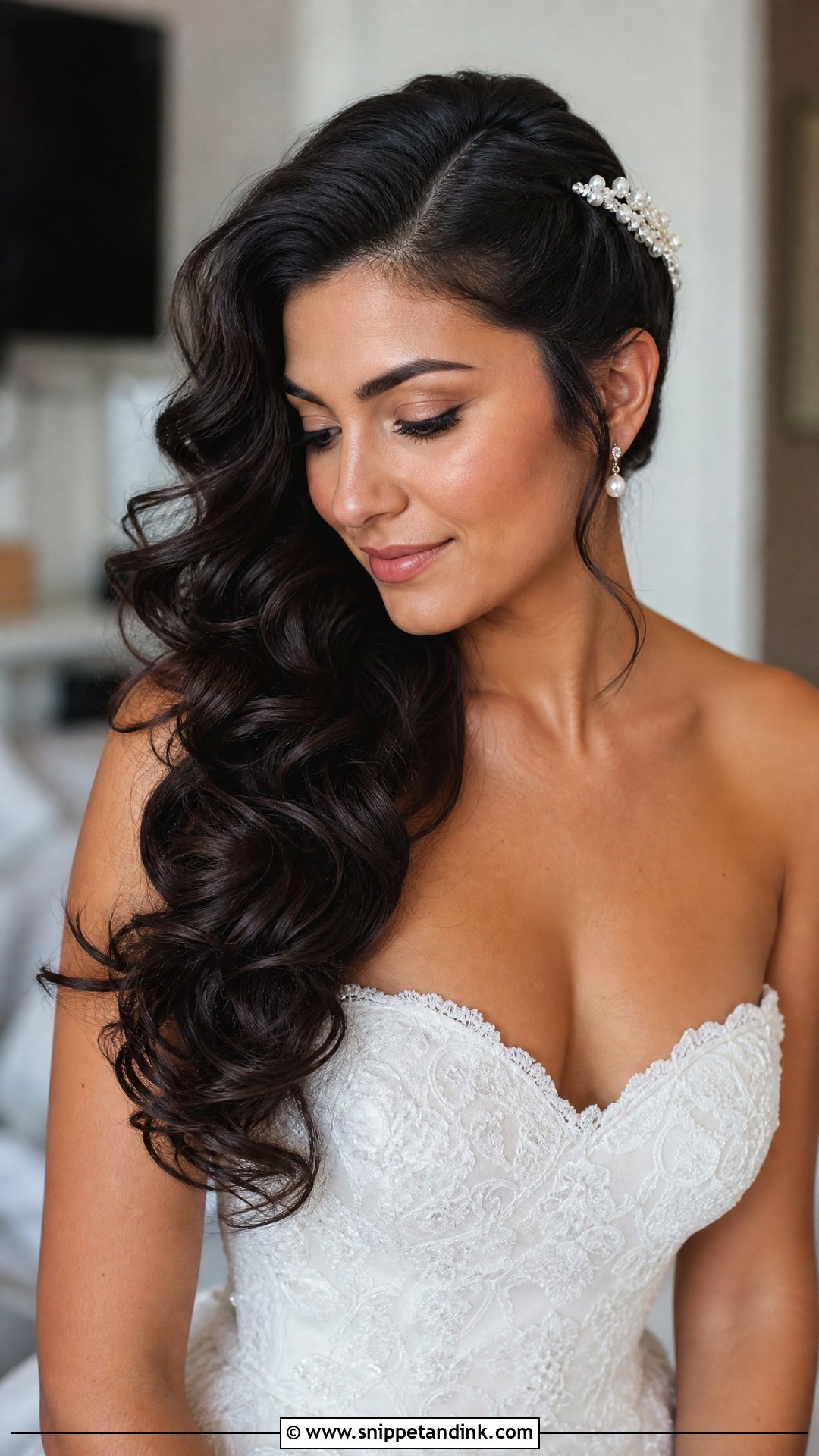 Elegant Brautfrisur Side Swept Curls - Snippet and Ink - 15 Brautfrisur Elegant