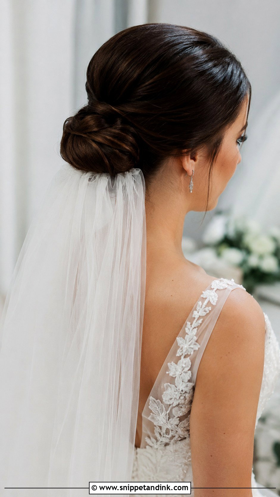Elegant Bridal Updo With Veil - Snippet and Ink - 25 Hair Styles for Wedding Bride