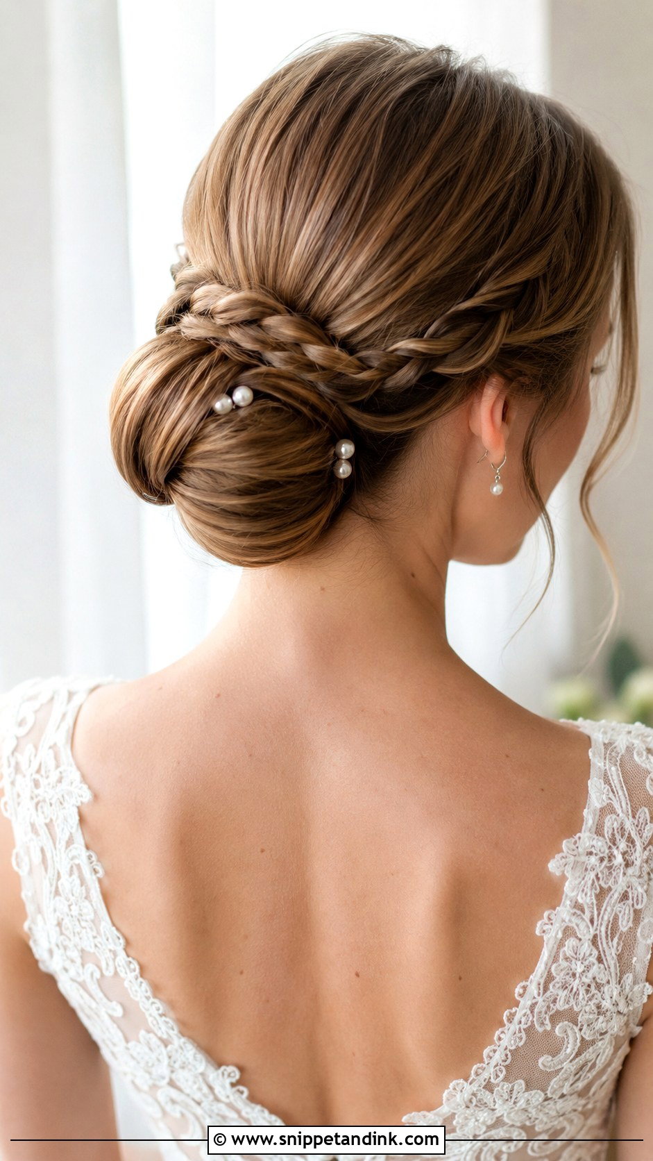 Elegant Bun With Braided Detail - Snippet and Ink - 25 Fine Hair Wedding Updo Ideas