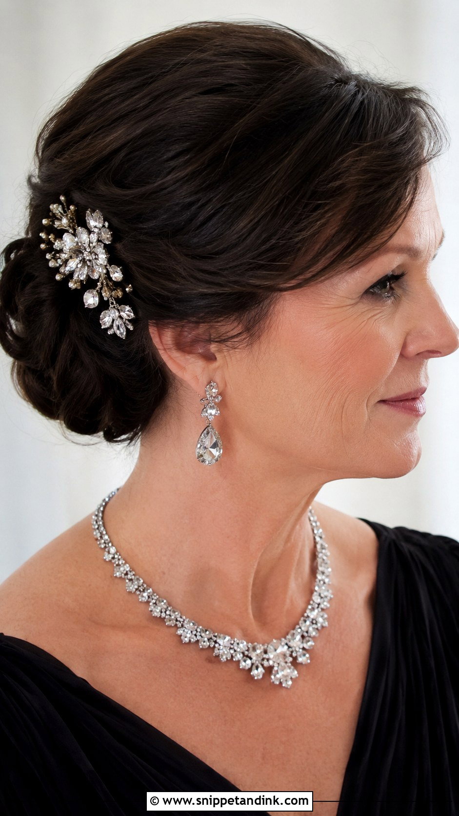 Elegant Bun With Decorative Hair Comb - Snippet and Ink - 25 Mom Wedding Hair Ideas