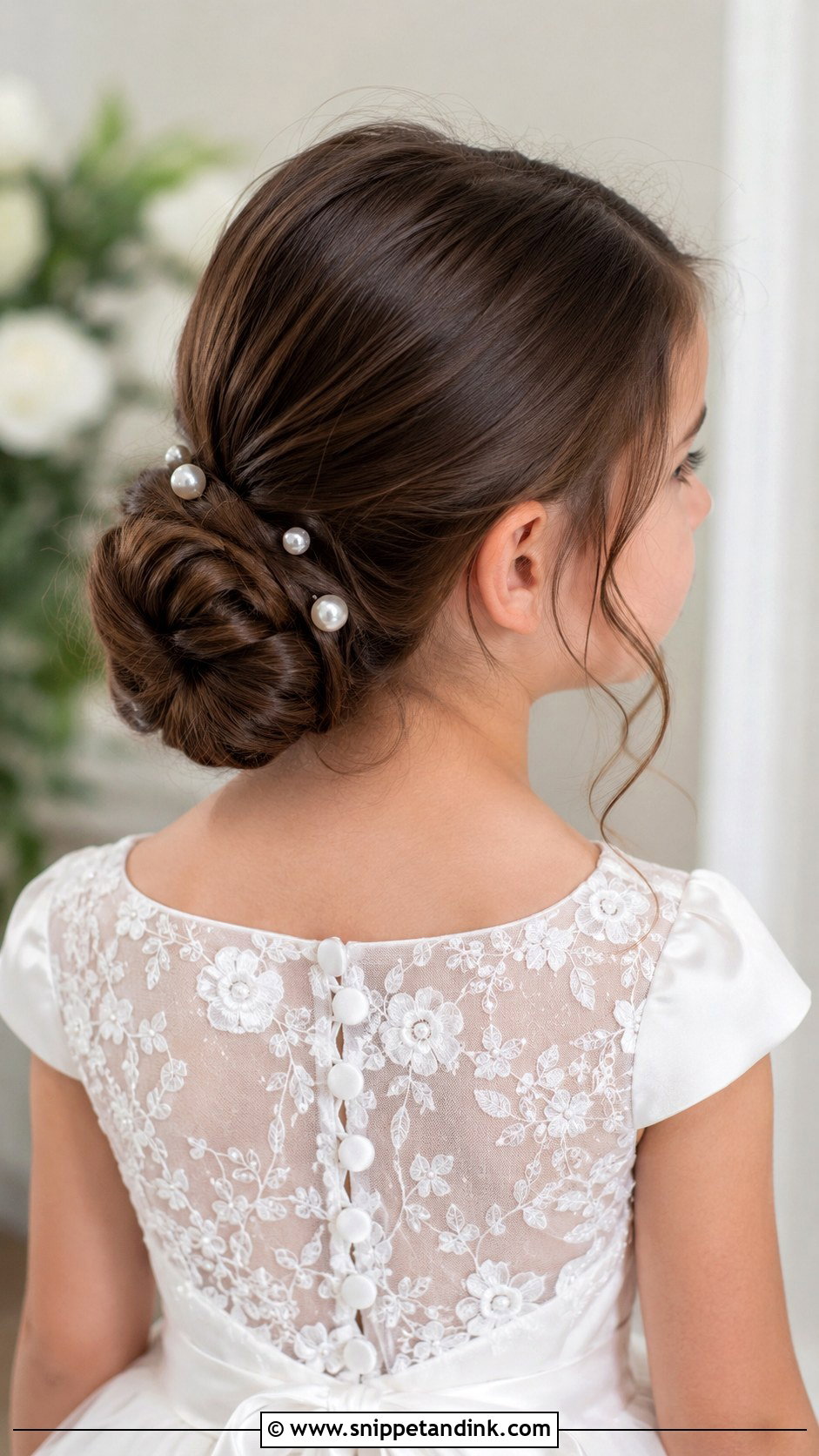 Elegant Chignon - Snippet and Ink - 30 Kids Hairstyles for Wedding