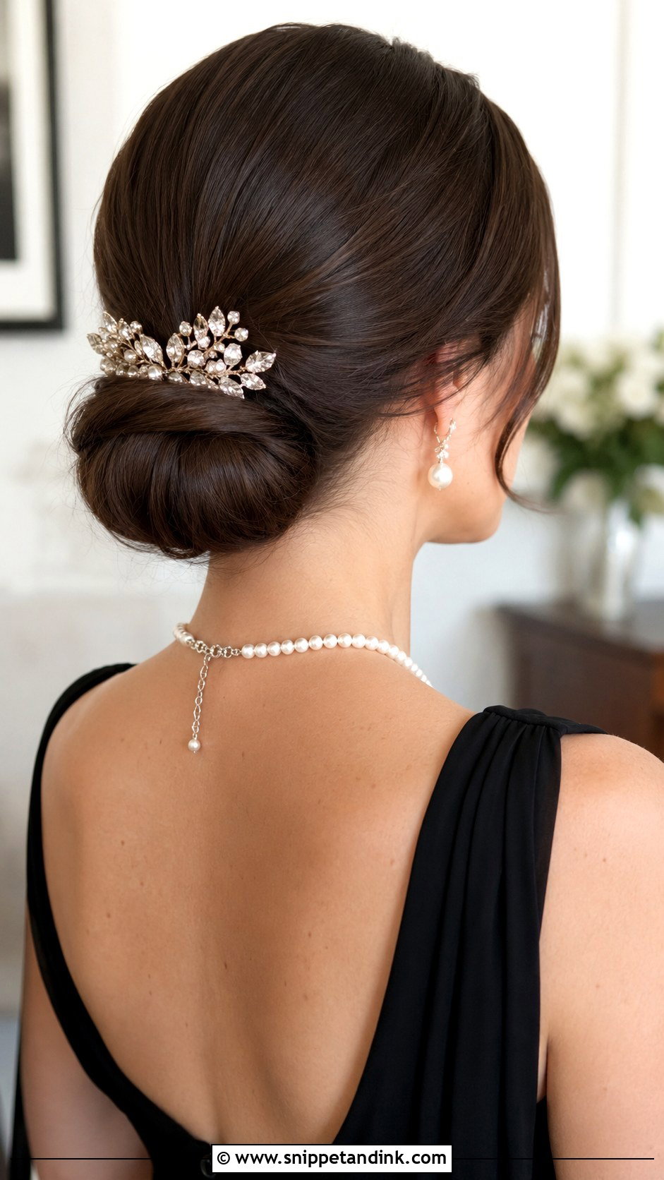 Elegant Chignon For Bob - Snippet and Ink - 25 Short Hair Wedding Guest Ideas