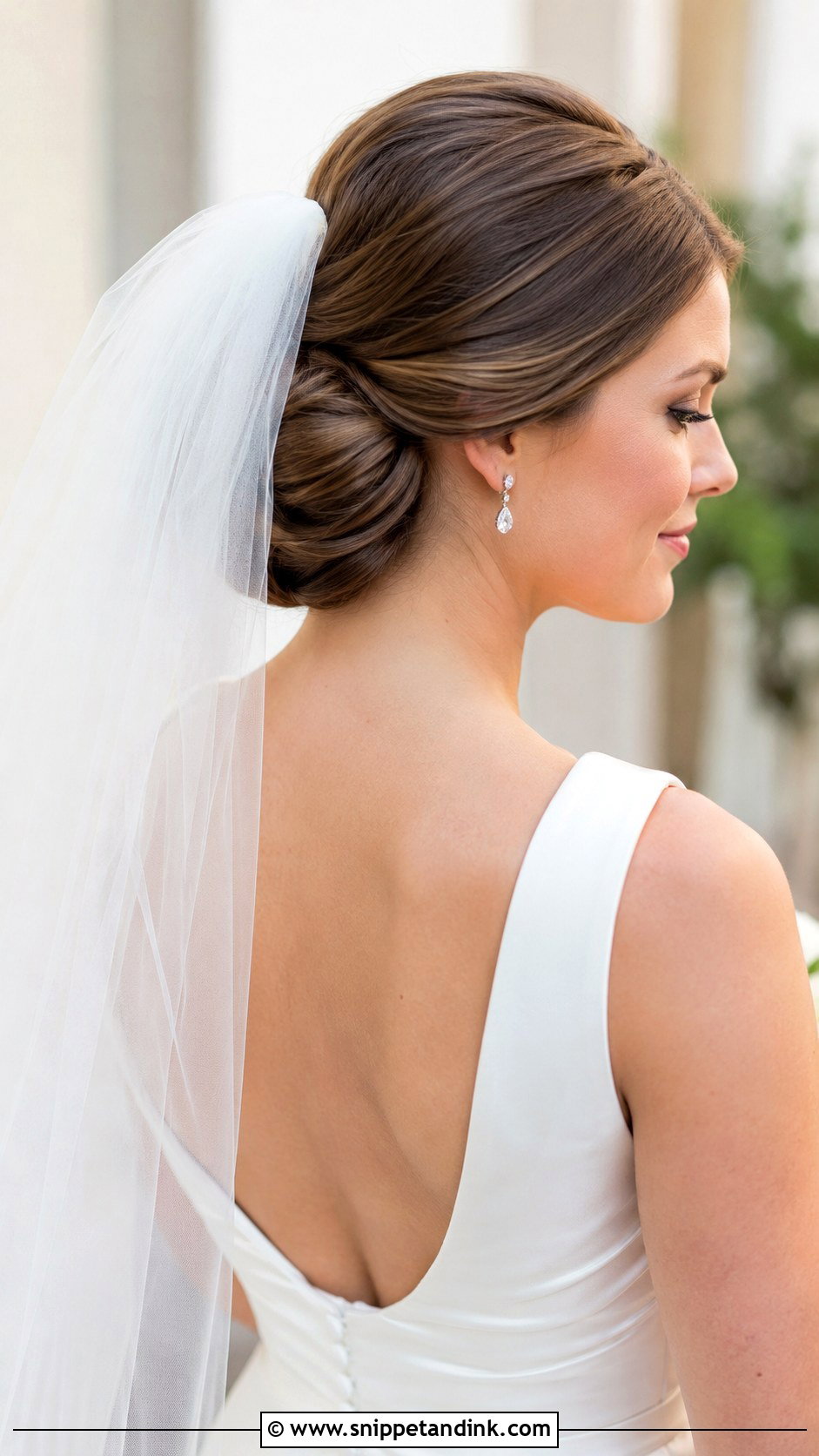 Elegant Chignon With Veil - Snippet and Ink - 20 Hair Model for Wedding Ideas
