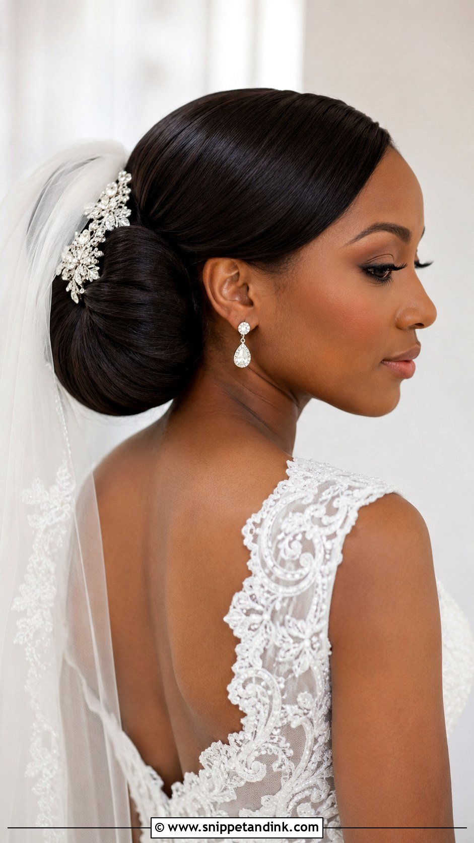 Elegant Chignon for Black Brides - Snippet and Ink - 25 Black Wedding Hairstyles for Bride