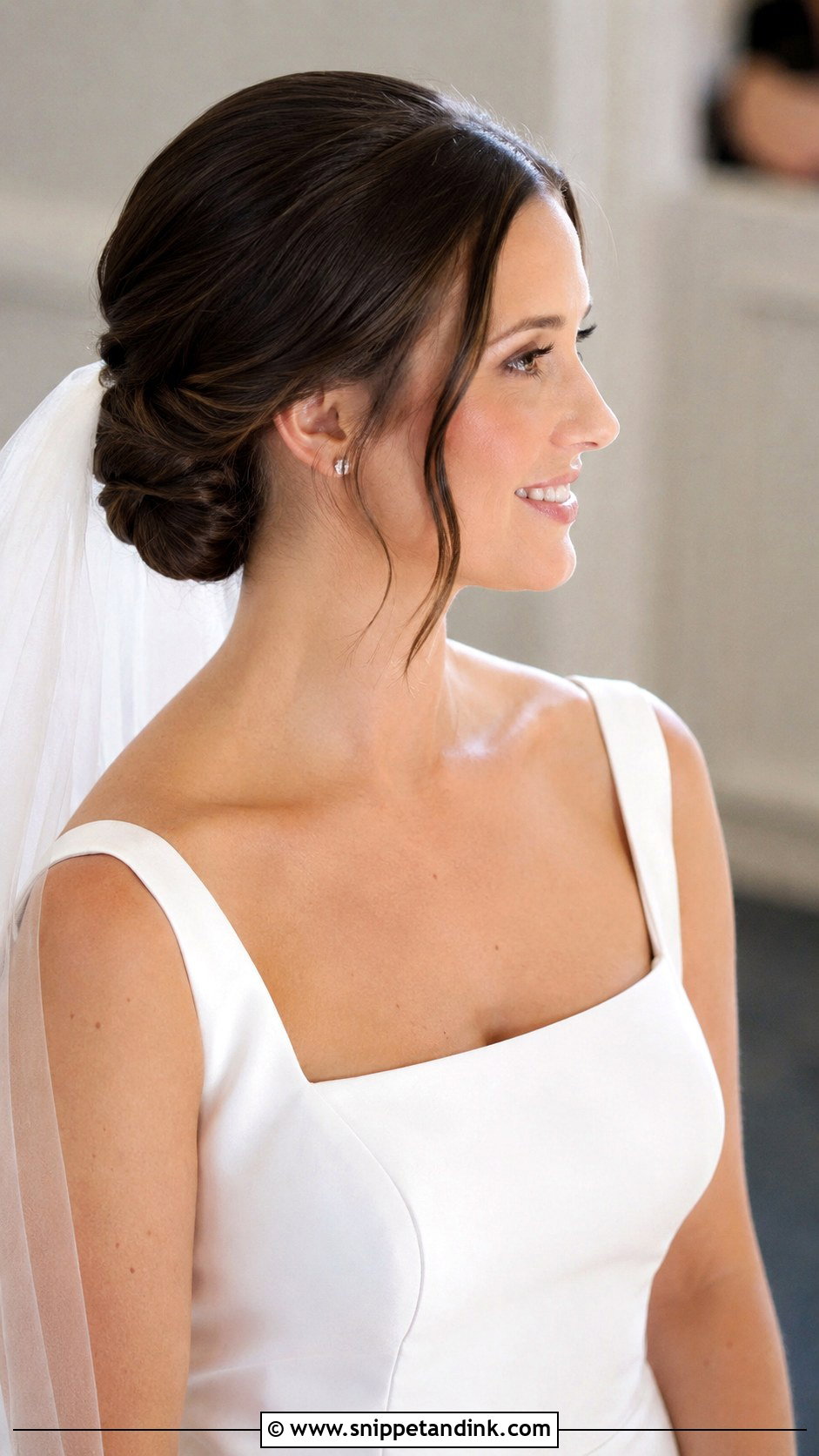 Elegant Chignon for Short Hair - Snippet and Ink - 30 Short Hair Wedding Ideas