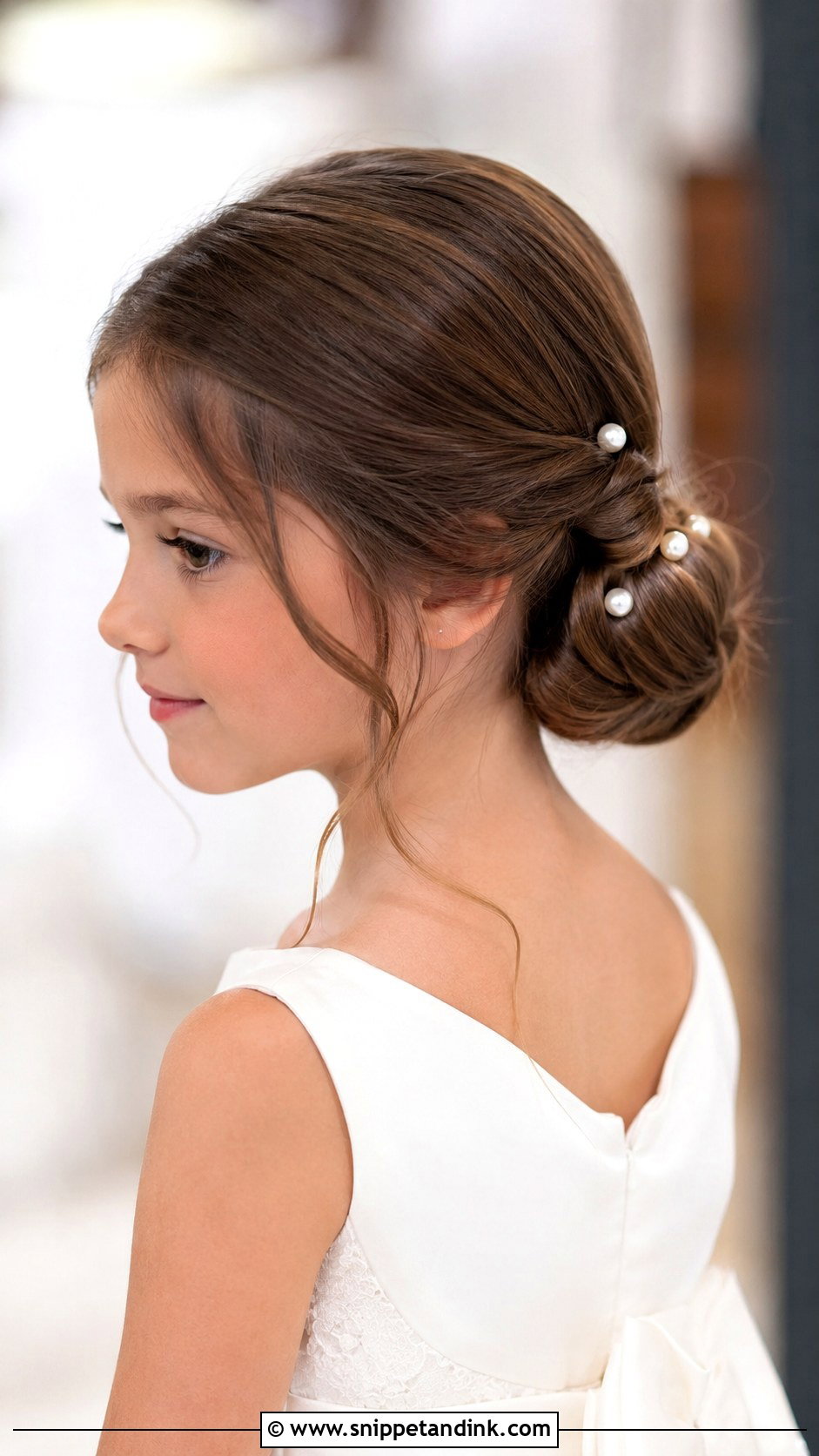 Elegant Chignon - Snippet and Ink - 25 Childrens Wedding Hair Ideas