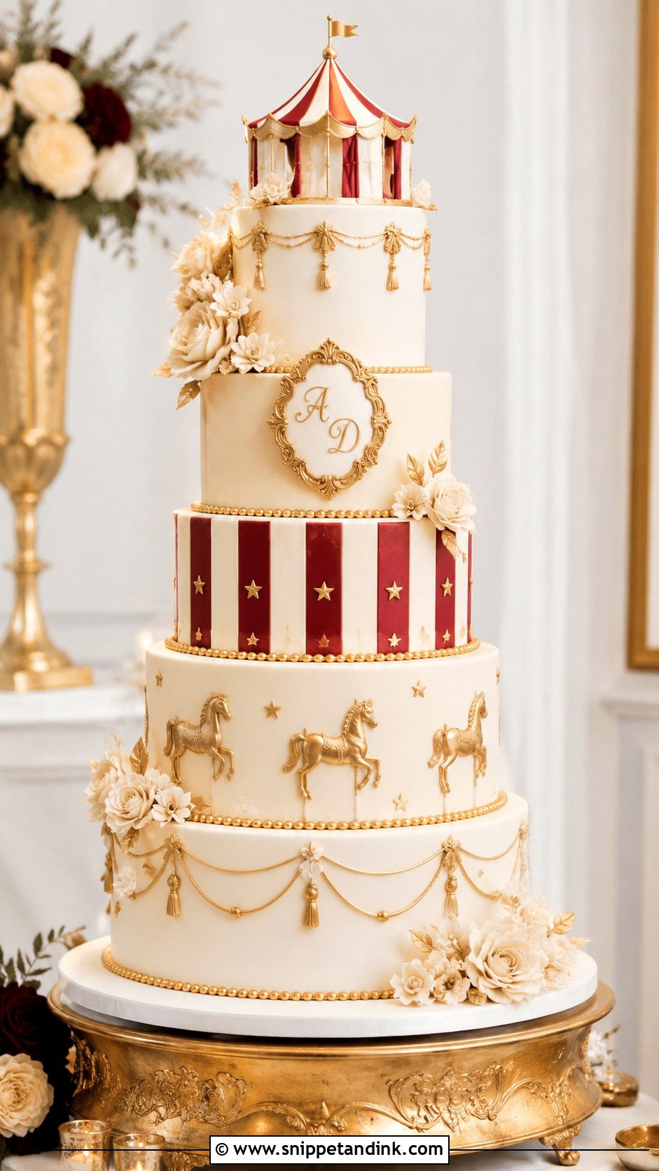 Elegant Circus Wedding Cake - Snippet and Ink - 20 Circus Wedding Cake Ideas