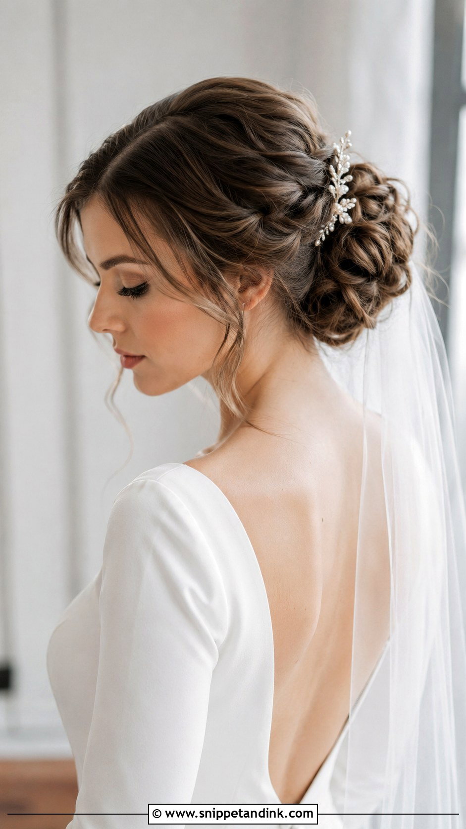 Elegant Curly Wedding Bun - Snippet and Ink - 20 Elegant Curly Wedding Hairstyles