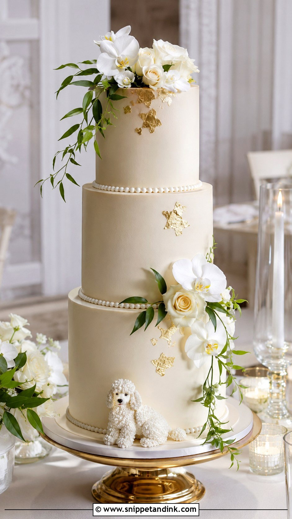 Elegant Dog Wedding Cake - Snippet and Ink - 25 Dog in Wedding Cake Ideas