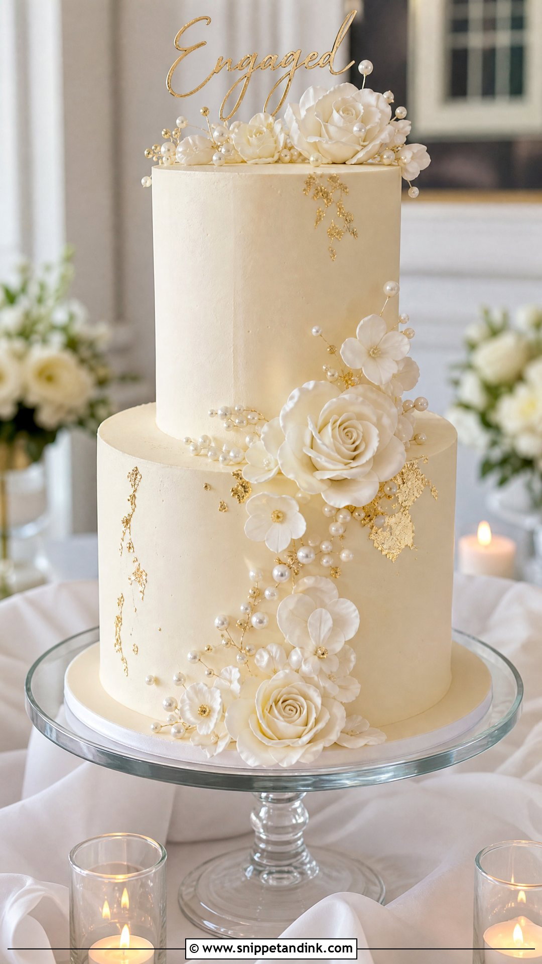Elegant Engagement Cake - Snippet and Ink - 30 Engagement Cakes