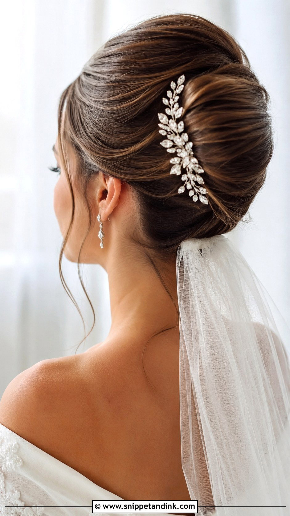 Elegant French Twist - Snippet and Ink - 20 Round Face Bridal Hairstyles
