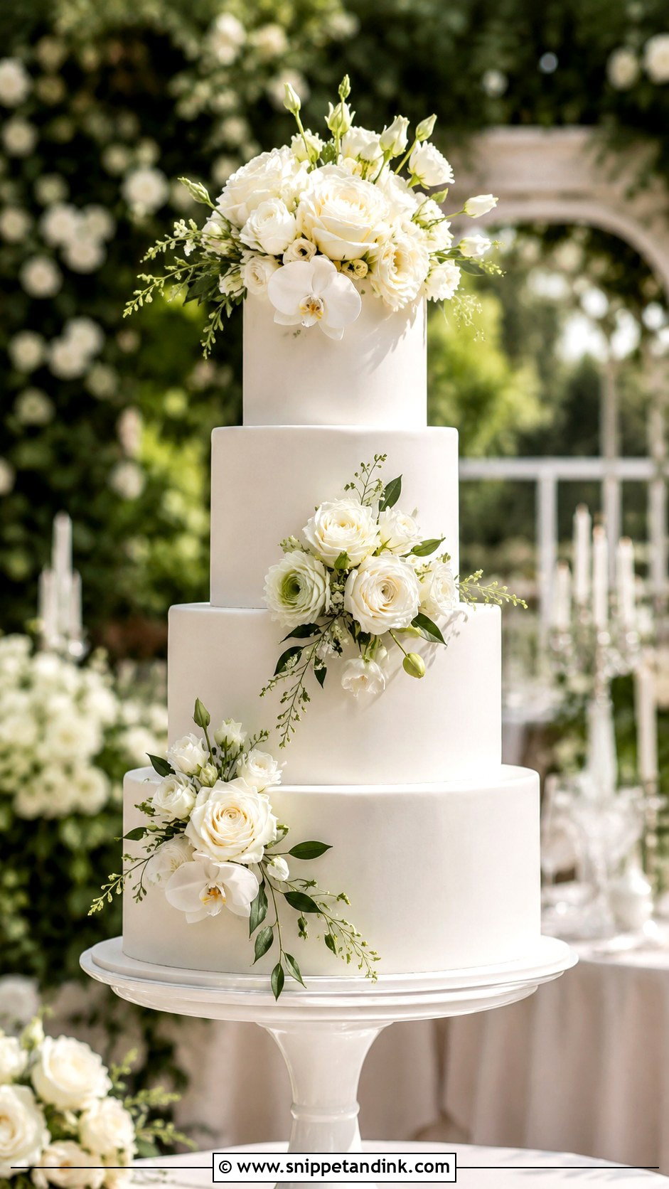 Elegant Garden Wedding Cake - Snippet and Ink - 20 Romantic Garden Wedding Cake Ideas