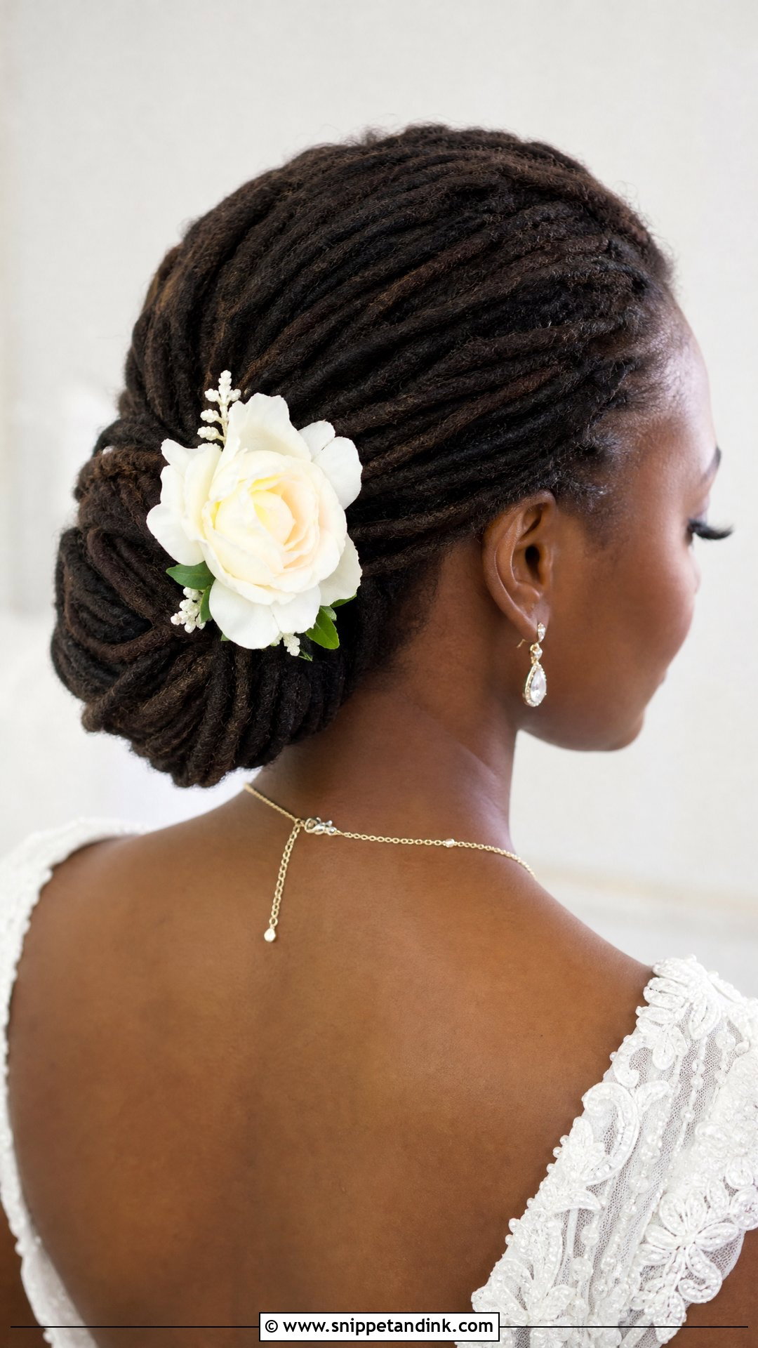 Elegant Loc Chignon - Snippet and Ink - 25 Bridal Dreadlock Hairstyles