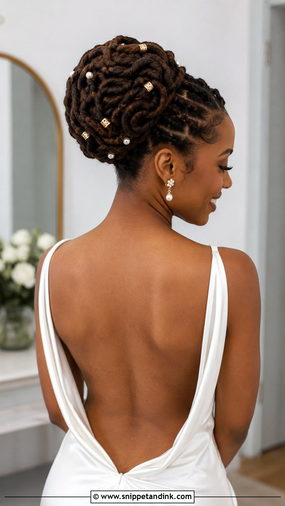 Elegant Loc Updo - Snippet and Ink - 25 Natural Hair Bridal Hairstyles