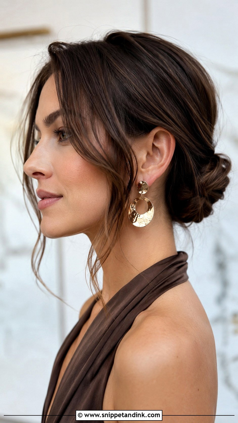 Elegant Low Bun For Short Hair - Snippet and Ink - 20 Engagement Hairstyles Short Hair