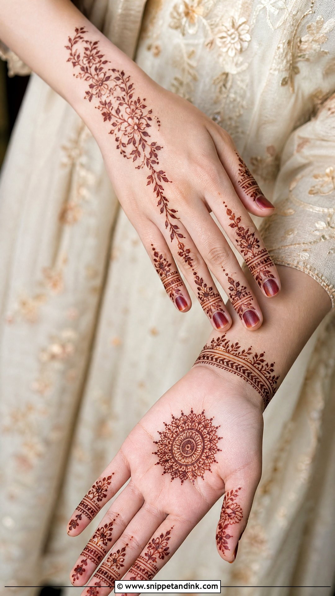 Elegant Nikkah Mehndi Design - Snippet and Ink - 30 Nikkah Mehndi Designs