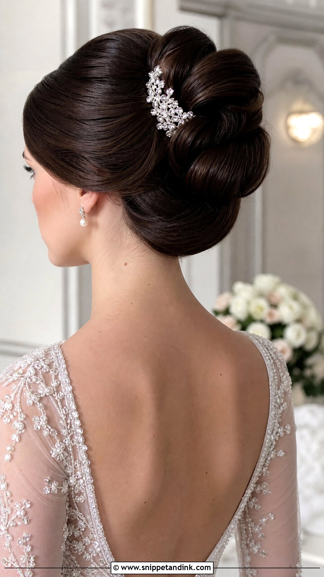 Elegant Rolled Updo - Snippet and Ink - 20 Simple Wedding Updos for Long Hair