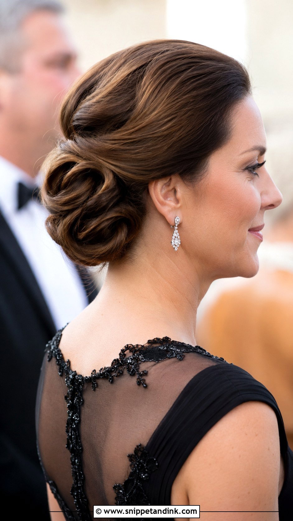 Elegant Rolled Updo - Snippet and Ink - 30 Hairstyle for Wedding Guest Ideas