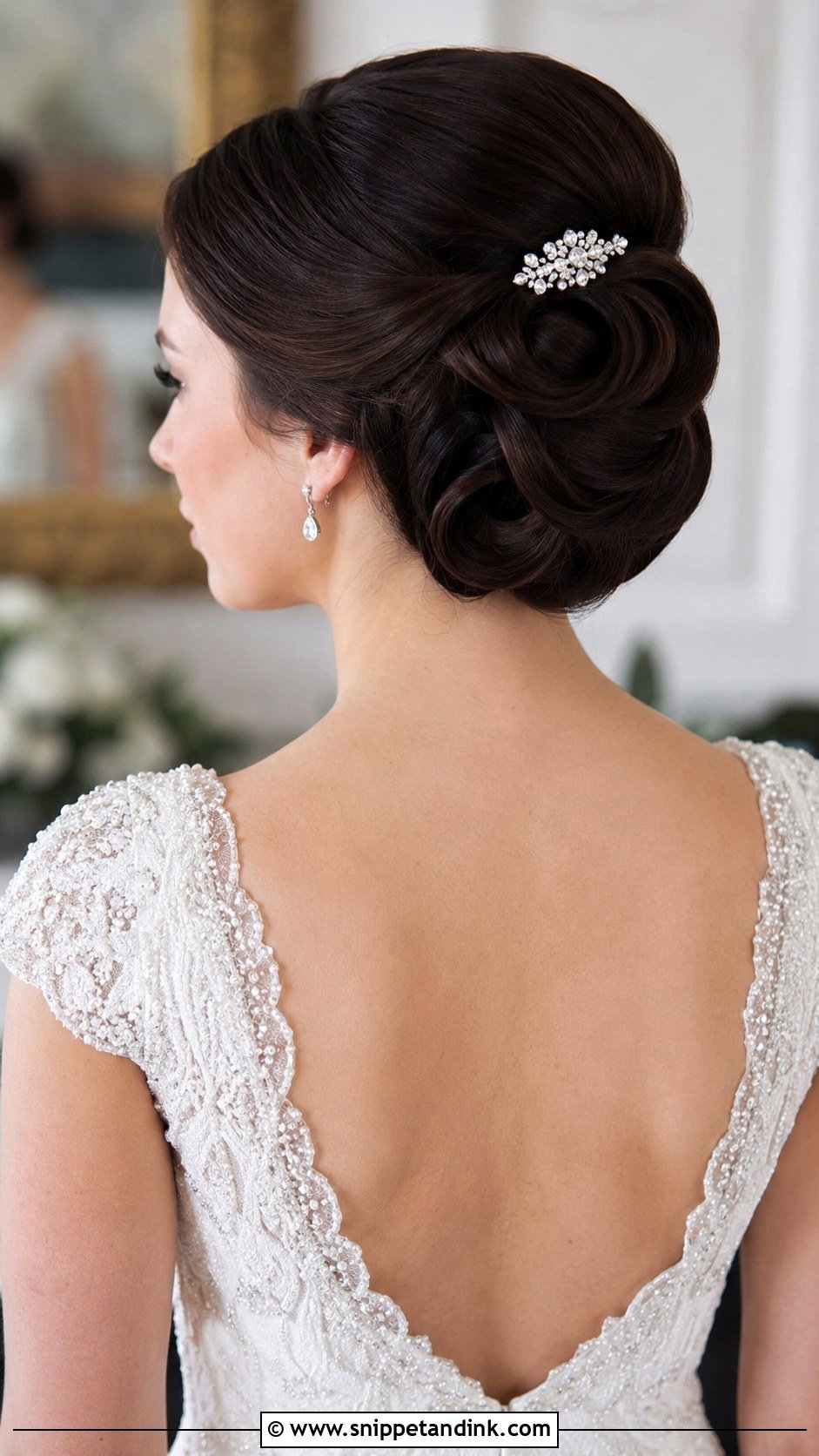 Elegant Rolled Updo - Snippet and Ink - 30 Long Hair Wedding Styles