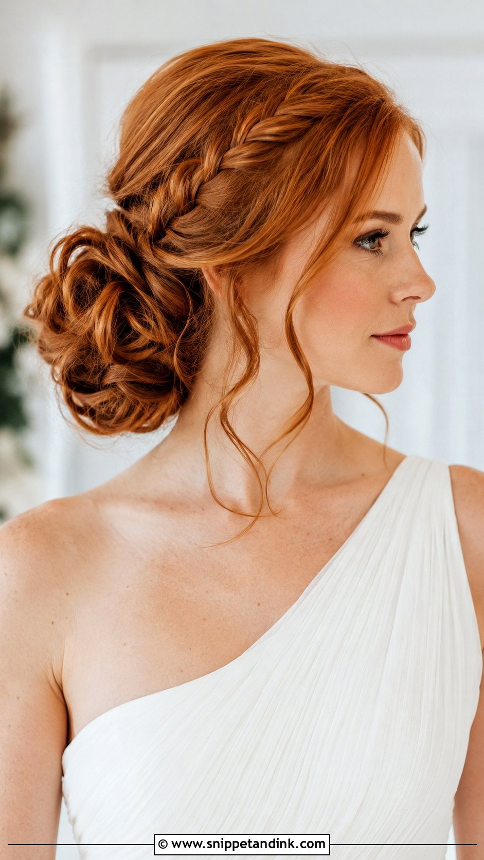 Elegant Side Chignon - Snippet and Ink - 25 Medium Length Bridal Hairstyles